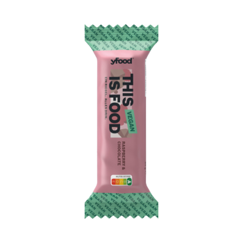 yfood Riegel VEGAN Raspberry und Chocolate, Ein Riegel  Alles drin, 60g